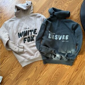 White Fox Boutique Gray and Cream Hoodies